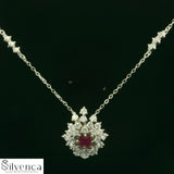 Elegant Ruby and Diamond Pendant - Silvenca