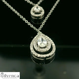 Elegant Silver Pendant with Sparkling Stones - Silvenca