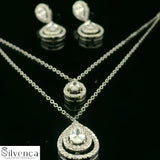 Elegant Silver Pendant with Sparkling Stones - Silvenca