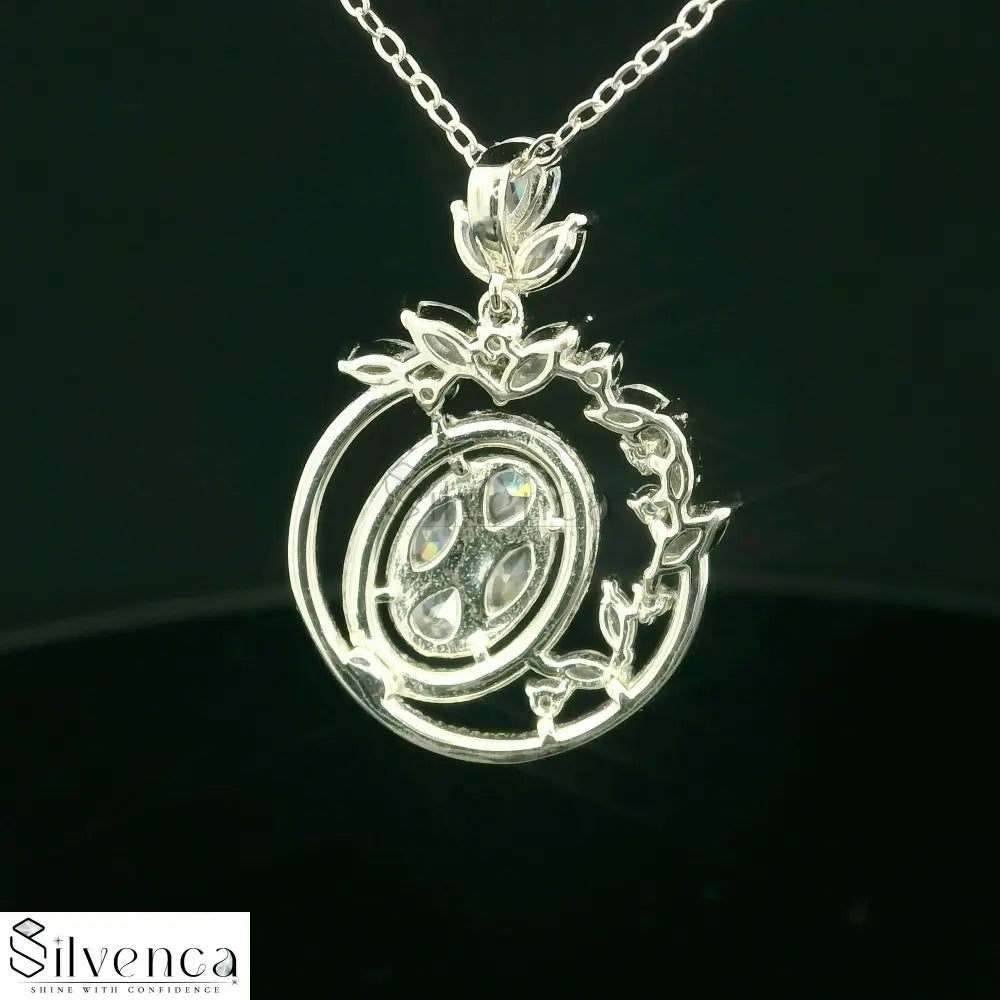 Elegant Silver Pendant with Sparkling Stones - Silvenca