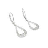Elegant Silver hoop Drop Earrings - Silvenca