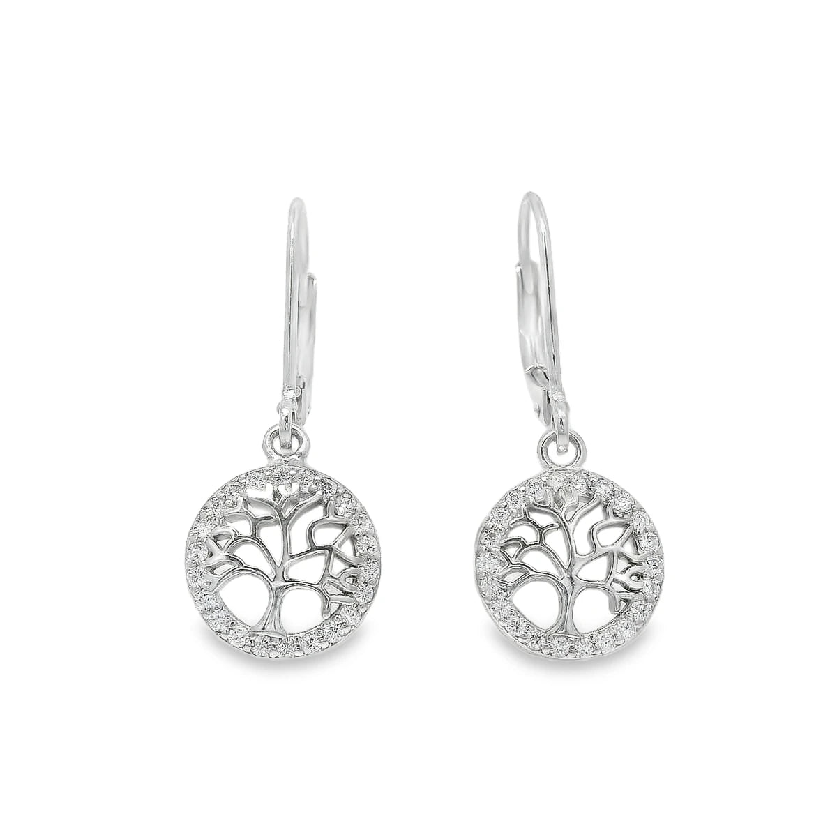 Elegant Tree of Life Hoop Earrings - Silvenca