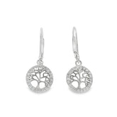 Elegant Tree of Life Hoop Earrings - Silvenca