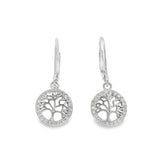 Elegant Tree of Life Hoop Earrings - Silvenca