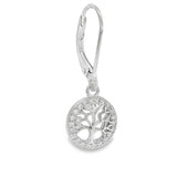 Elegant Tree of Life Hoop Earrings - Silvenca
