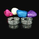 Engraving silver toe rings - Silvenca