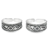 Engraving silver toe rings - Silvenca