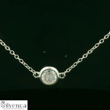 FOREVER Silver Stone-Studded Princess Necklaces Chain - Silvenca