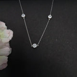 FOREVER Silver Stone-Studded Princess Necklaces Chain - Silvenca