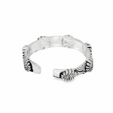 Floral motifs silver toe rings - Silvenca