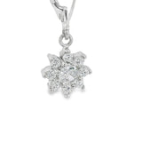 Floral zircon hoop loop earring - Silvenca