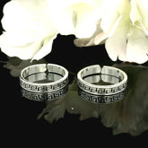 Greek motif silver toe rings - Silvenca