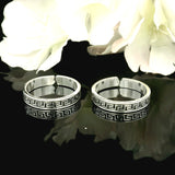 Greek motif silver toe rings - Silvenca