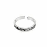 Greek motif silver toe rings - Silvenca