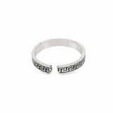 Greek motif silver toe rings - Silvenca