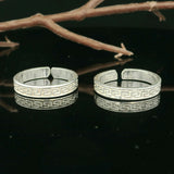 Greek motif silver toe rings - Silvenca