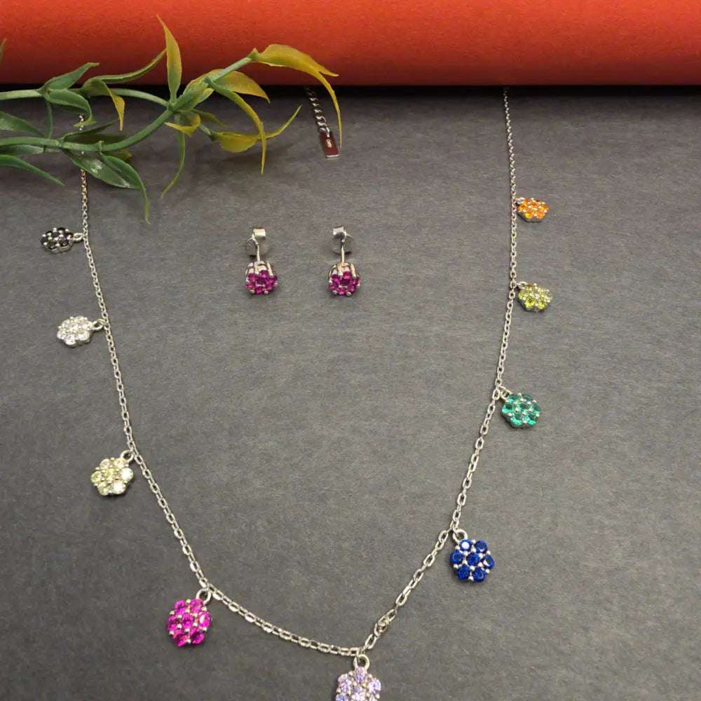 Multi Colour Designer Pendant Set - Silvenca