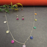 Multi Colour Designer Pendant Set - Silvenca