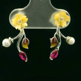 Stone Flower Frontal Necklace set - Silvenca