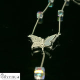 Silver Butterfly Necklace set with studed stons - Silvenca