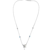 Silver Butterfly Necklace set with studed stons - Silvenca