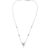 Silver Butterfly Necklace set with studed stons - Silvenca