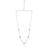 Silver Evil Eye 'Square Amulet Eye' Necklace - Silvenca
