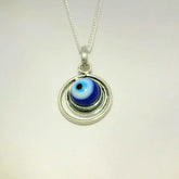 Elegant Evil Eye Pendant - Silvenca