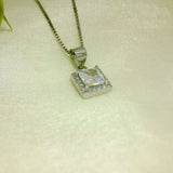 Elegant Square Pendant with Sparkling Accents - Silvenca