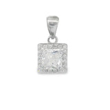 Elegant Square Pendant with Sparkling Accents - Silvenca