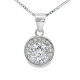 Elegant Silver Pendant with Sparkling Gemstone - Silvenca