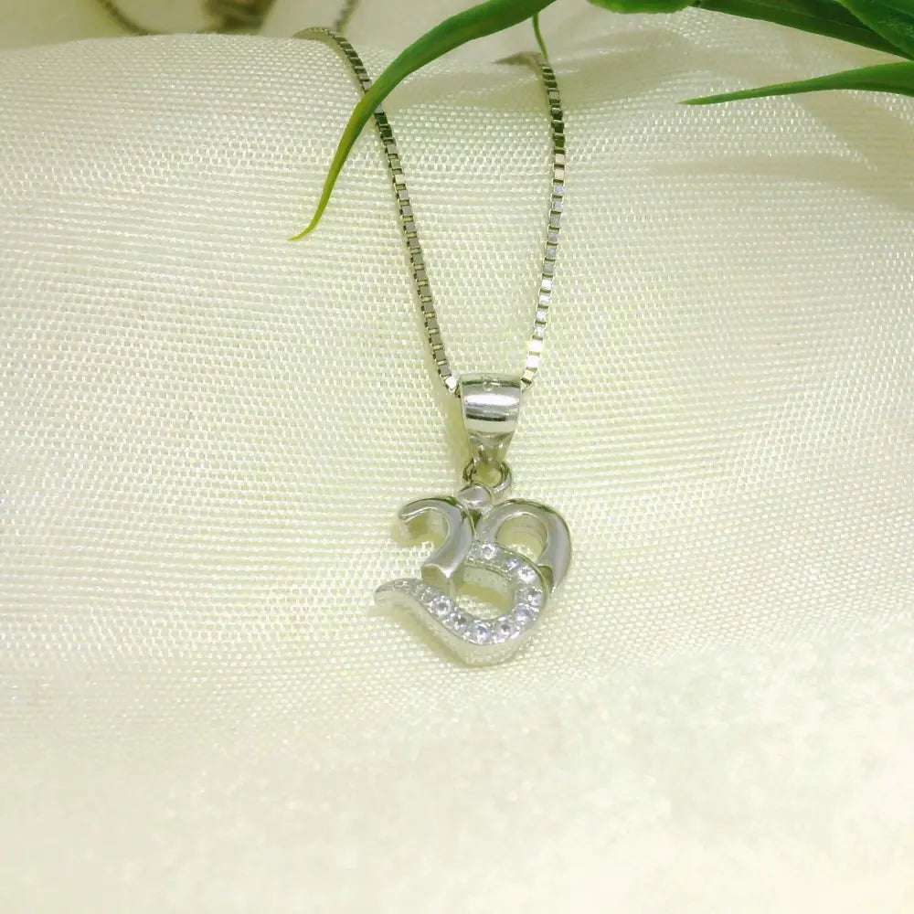Silver Om Pendant For Women & Mens - Silvenca