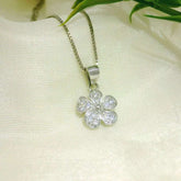925 Silver Floral Pendant - Silvenca