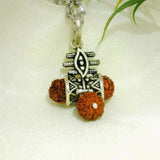 Silver Rudraksha Pendant - Silvenca