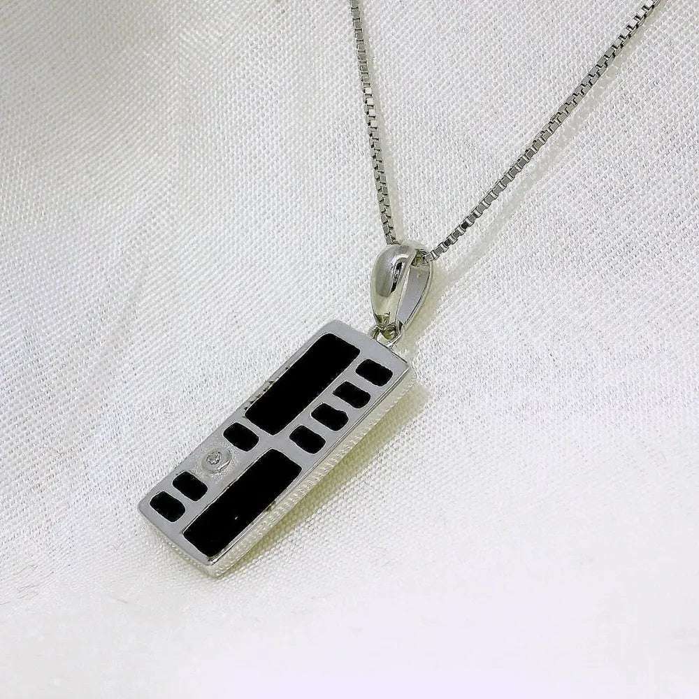Classic Silver Black Pendant - Silvenca