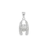 Elegant Silver Pendant with Sparkling Gem - Silvenca