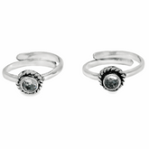 Perfect blend silver toe rings - Silvenca
