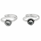 Perfect blend silver toe rings - Silvenca