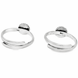 Perfect blend silver toe rings - Silvenca