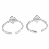 Perfect blend silver toe rings - Silvenca