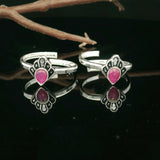 Perfect blend silver toe rings - Silvenca