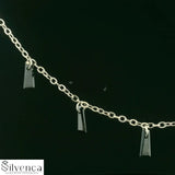 Rhodium-Plated Necklace Set with Pastel black Stone - Silvenca