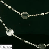 Silver Button Necklace Set - Silvenca