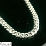Solid 925 pure silver Cuban link chain for men and women - Silvenca
