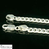 Solid 925 pure silver Cuban link chain for men and women - Silvenca