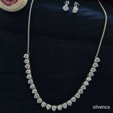 Solitaire Round Shaped Necklace Set - Silvenca