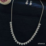 Solitaire Round Shaped Necklace Set - Silvenca