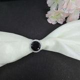 Stunning Black Gemstone 925 Pure Silver Ring for Women - Silvenca