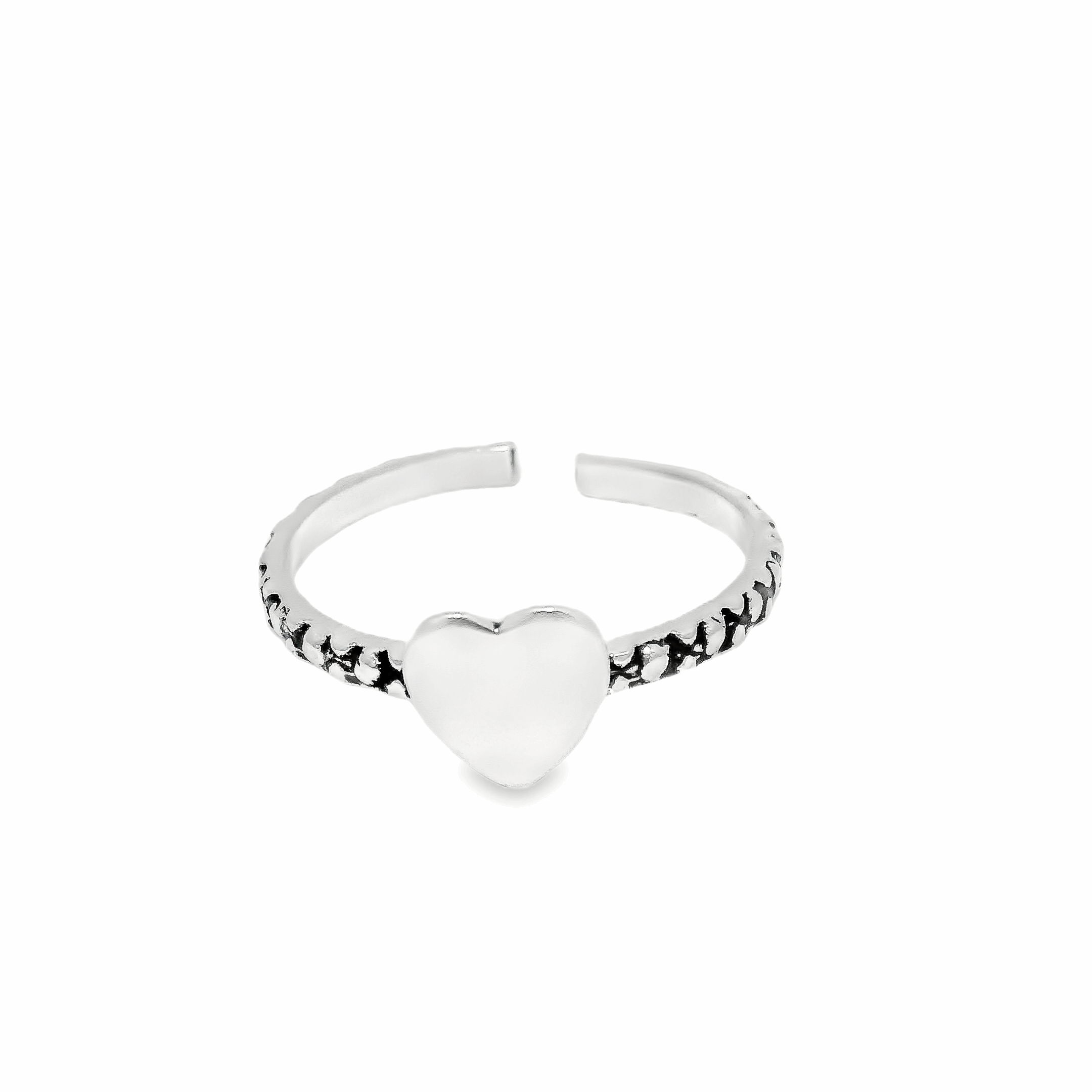 Stunning heart-shaped silver toe rings - Silvenca