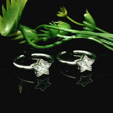 Elegant star-shaped silver toe rings - Silvenca